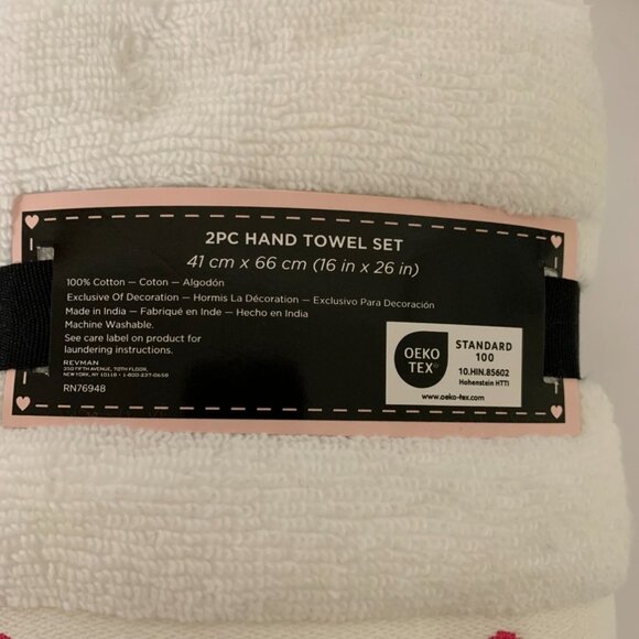 NWT Betsey Johnson Hand Towel & Wash Rag Set!! Pink Ribbon Design! - Picture 6 of 9